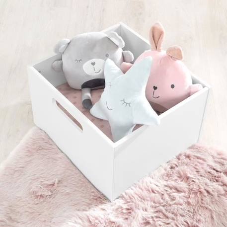 ROBA Casier de Rangement en Bois pour Chambre d'Enfant - Bac pour Jouets et Déco avec Poignées - Blanc BLANC 3 - vertbaudet enfant 