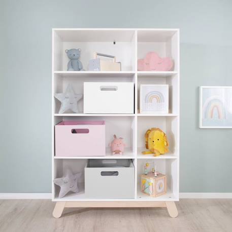 ROBA Casier de Rangement en Bois pour Chambre d'Enfant - Bac pour Jouets et Déco avec Poignées - Blanc BLANC 6 - vertbaudet enfant 