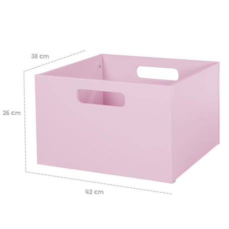 ROBA Casier de Rangement en Bois pour Chambre d'Enfant - Bac pour Jouets et Déco avec Poignées - Rose ROSE 4 - vertbaudet enfant 