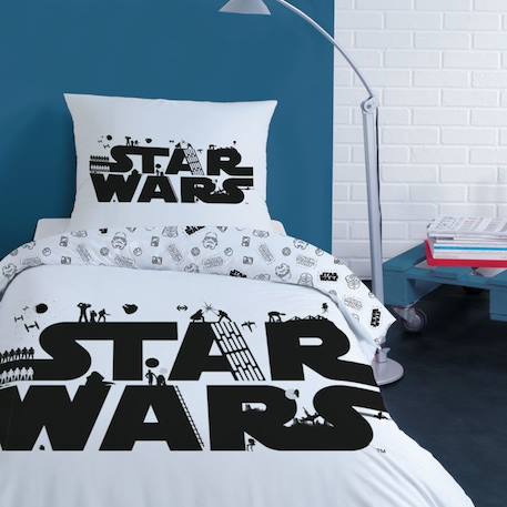 Parure de lit imprimée 100% coton, STAR WARS HOME TROUP. Taille : 140x200 cm BLANC 1 - vertbaudet enfant 