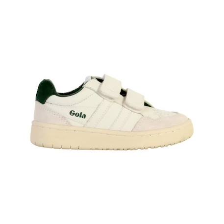 Basket Cuir à Gola Eagle Stap - Blanc-Vert - Enfant - Scratch - Confort exceptionnel BLANC 2 - vertbaudet enfant 