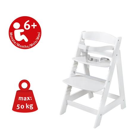 ROBA Chaise Haute Évolutive Born Up 2 en 1 + Transat Inclinable Bleu Clair - roba Style - Dès la Naissance - Bois Blanc BLANC 6 - vertbaudet enfant 