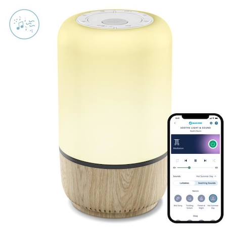 MAXI-COSI Veilleuse musicale bébé soothe, 20 berceuses et bruits blancs, lumière apaisante, veilleuse connectée et design BLANC 3 - vertbaudet enfant 