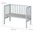 ROBA Berceau Cododo Réglable 2en1 'safe asleep®' 90 x 45 cm + Matelas + Barrière en Maille - Bois Laqué Taupe GRIS 6 - vertbaudet enfant 