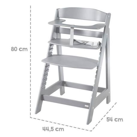 ROBA Chaise Haute Évolutive Sit Up Flex - Utilisable Jusqu'à la Chaise d'Adolescent - Bois Gris GRIS 4 - vertbaudet enfant 