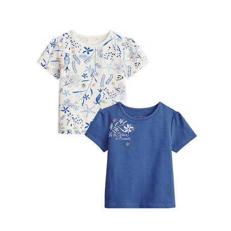 Bébé-T-shirt, sous-pull-T-shirt-Lot de 2 t-shirts bébé manches courtes Océan d'amour