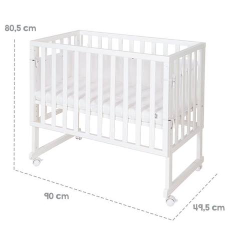 Berceau Cododo ROBA 3en1 Réglable - Bois Blanc - Matelas - Barrières - Pourtour en Maille - 90 x 45 cm BLANC 4 - vertbaudet enfant 