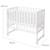 Berceau Cododo ROBA 3en1 Réglable - Bois Blanc - Matelas - Barrières - Pourtour en Maille - 90 x 45 cm BLANC 4 - vertbaudet enfant 