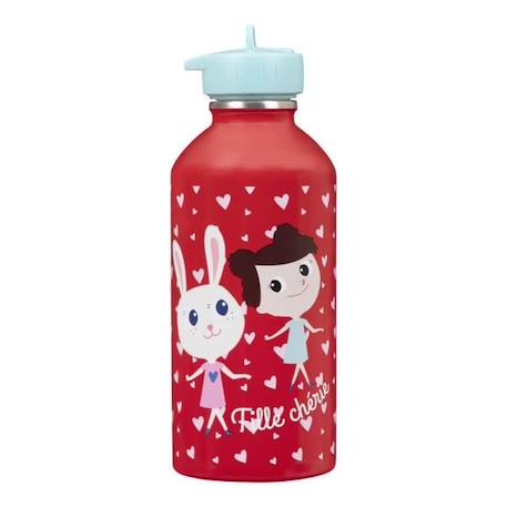 Gourde Inox Enfant - Fille Chérie - Draeger Paris - 300 ml - Multicolore - Rouge  - vertbaudet enfant