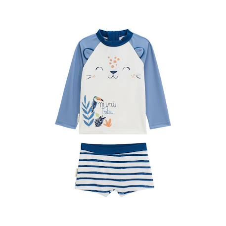 Maillot de bain bébé 2 pièces t-shirt de protection UV & boxer Saint Malo BLEU 1 - vertbaudet enfant 