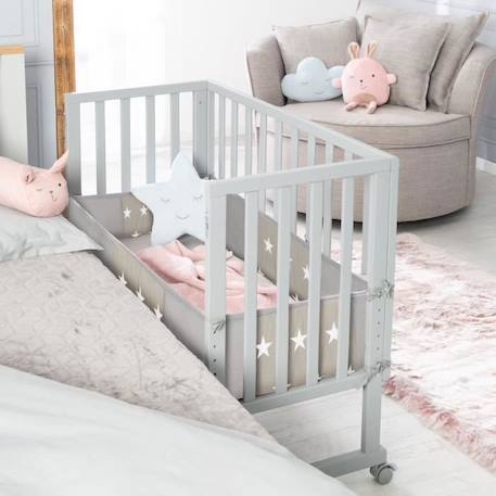 Berceau Cododo ROBA 'safe asleep®' 2 en 1 + Matelas + Barrière et Tour de lit 'Little Stars' - Gris GRIS 3 - vertbaudet enfant 