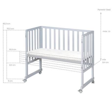 Berceau Cododo ROBA Style 3 en 1 avec Barrière + Matelas et Tour de lit - Gris GRIS 4 - vertbaudet enfant 