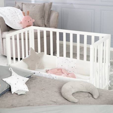 ROBA Berceau Cododo en Bois 'safe asleep®' 2 en 1 + Matelas Ventilé - Tour de lit et Barrière - Blanc BLANC 5 - vertbaudet enfant 