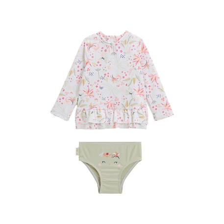 Maillot de bain bébé 2 pièces t-shirt de protection UV & culotte Paradise ROSE 1 - vertbaudet enfant 