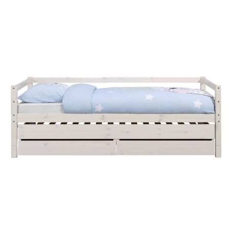 Pack lit banquette gigogne avec matelas Alma - AKITEN RETAIL - Blanc 90x200 cm - Bois massif - A monter soi-même BLANC 1 - vertbaudet enfant 