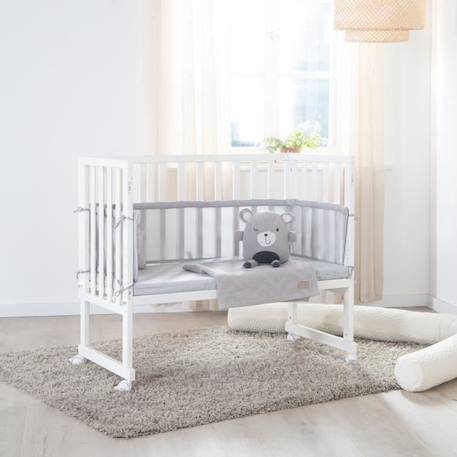 Berceau Cododo ROBA Style 3 en 1 avec barrière + matelas et tour de lit - Blanc BLANC 2 - vertbaudet enfant 