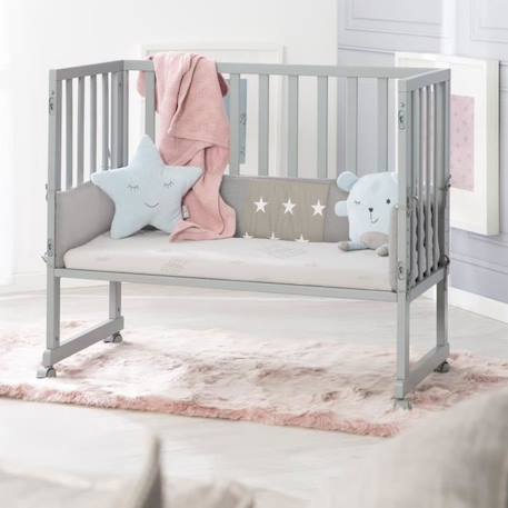 Berceau Cododo ROBA 'safe asleep®' 2 en 1 + Matelas + Barrière et Tour de lit 'Little Stars' - Gris GRIS 4 - vertbaudet enfant 