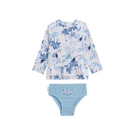 Maillot de bain bébé 2 pièces t-shirt de protection UV & culotte Moorea BLEU 1 - vertbaudet enfant 