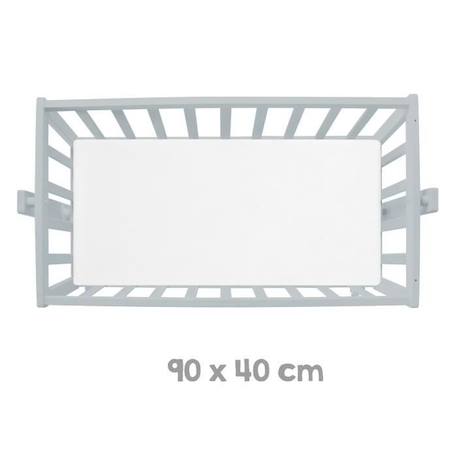 ROBA Berceau Bébé 40 x 90 cm avec Matelas - Roulettes à Freins - Fonction Basculante avec Bouton de Verrouillage - Bois Gris GRIS 4 - vertbaudet enfant 