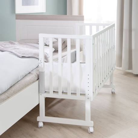 Berceau Cododo ROBA 3en1 Réglable - Bois Blanc - Matelas - Barrières - Pourtour en Maille - 90 x 45 cm BLANC 5 - vertbaudet enfant 