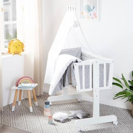 ROBA Berceau à bascule Complet 'miffy®' avec 4 Roues - 40 x 90 cm - Blanc BLANC 2 - vertbaudet enfant 