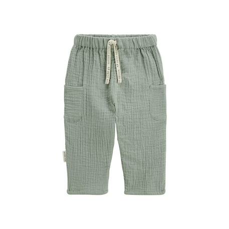 Pantalon bébé en gaze de coton kaki Gao  - vertbaudet enfant