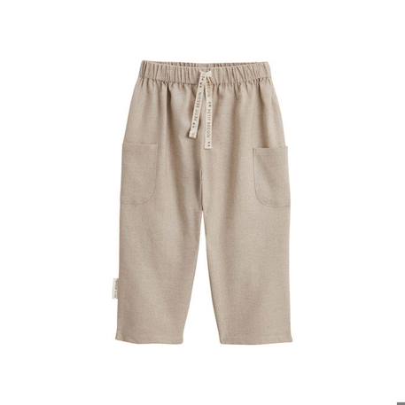 Pantalon en lin mélangé Moka BEIGE 1 - vertbaudet enfant 