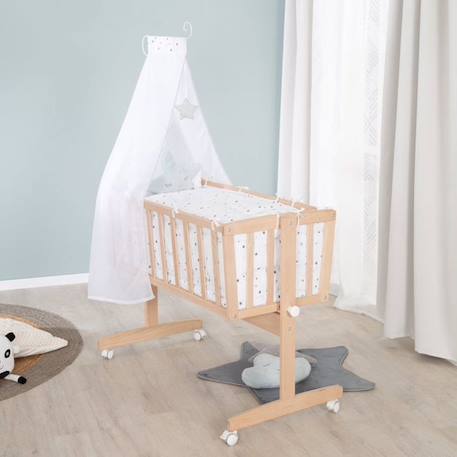 Berceau Bébé ROBA Star Magic - Bois de Hêtre - Matelas Inclus - 40x90cm MARRON 4 - vertbaudet enfant 