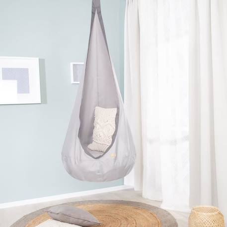 ROBA Hamac Enfant avec Coussin Gonflable 70x160cm - Chaise Suspendu pour Enfant pour Intérieur et Extérieur - Gris GRIS 3 - vertbaudet enfant 