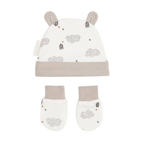 Bonnet + moufles anti-griffures bébé mixte Joy BEIGE 2 - vertbaudet enfant 