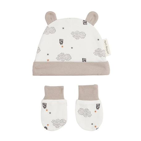 Bonnet + moufles anti-griffures bébé mixte Joy BEIGE 1 - vertbaudet enfant 