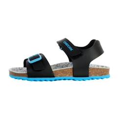 Chaussures-Chaussures garçon 23-38-Sandales-Sandale Cuir Geox Ghita - Noir-Royal - Enfant - Scratch - Plat