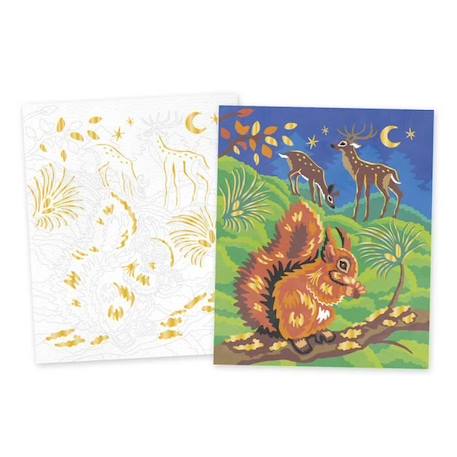 Kit créatif enfant - Peinture par Numéro Animaux de la Forêt - JANOD MARRON 2 - vertbaudet enfant 