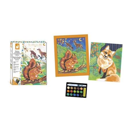 Kit créatif enfant - Peinture par Numéro Animaux de la Forêt - JANOD MARRON 4 - vertbaudet enfant 