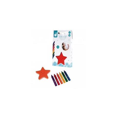 Coloriage pour le bain - JANOD - 6 crayons de couleurs - Rouge - Enfant - Mixte NOIR 1 - vertbaudet enfant 