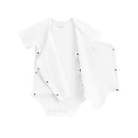 Lot de 3 bodies bébé manches courtes croisés BLANC 4 - vertbaudet enfant 