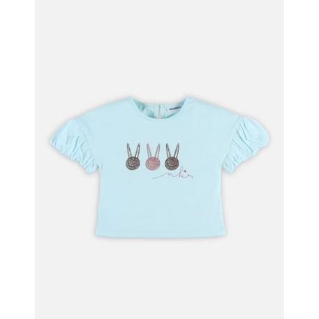 T-shirt manches courtes bouffantes BLEU 1 - vertbaudet enfant 