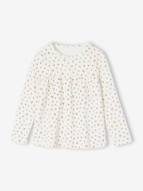 Pyjama en velours imprimé fleurs fille écru 2 - vertbaudet enfant 