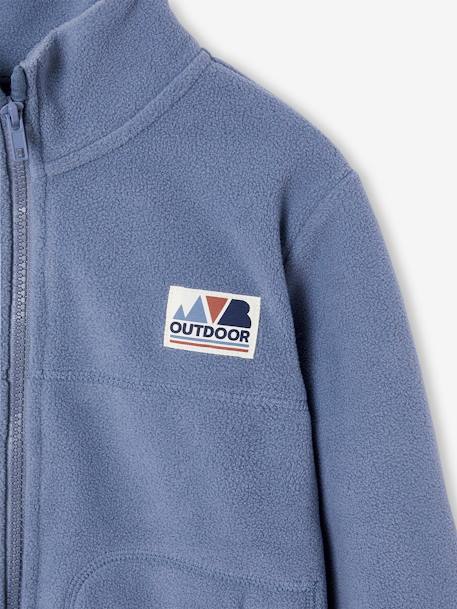 Sweat zippé en maille polaire garçon anthracite+bleu grisé 9 - vertbaudet enfant 