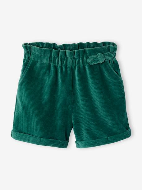 Ensemble T-shirt + short en velours fille vert 3 - vertbaudet enfant 