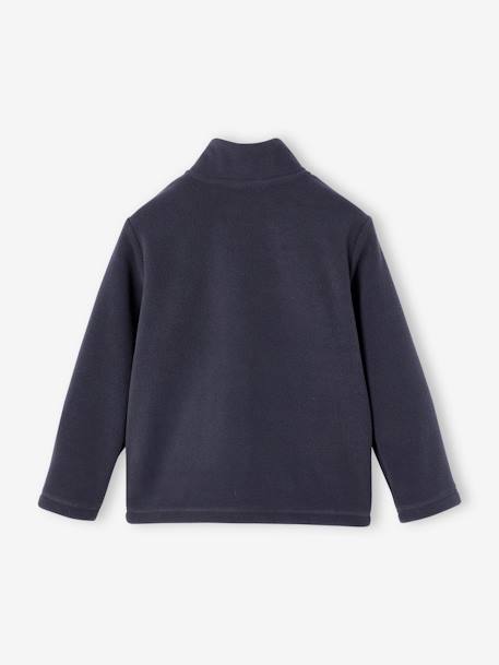 Sweat zippé en maille polaire garçon anthracite+bleu grisé 3 - vertbaudet enfant 