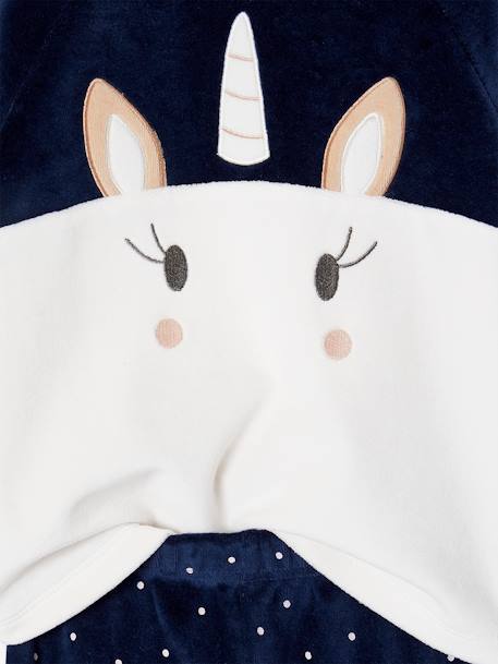 Pyjama en velours 'licorne' fille marine 5 - vertbaudet enfant 