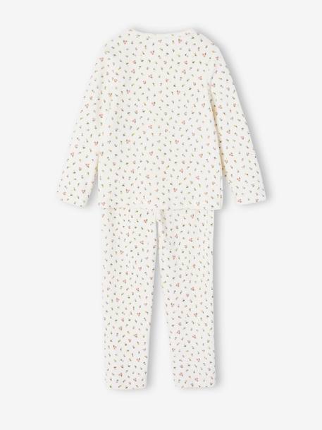 Pyjama en velours imprimé fleurs fille écru 4 - vertbaudet enfant 