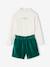 Ensemble T-shirt + short en velours fille vert 1 - vertbaudet enfant 