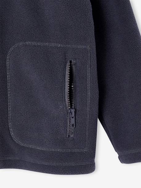 Sweat zippé en maille polaire garçon anthracite+bleu grisé 5 - vertbaudet enfant 