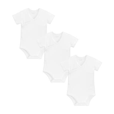 Lot de 3 bodies bébé manches courtes croisés BLANC 1 - vertbaudet enfant 