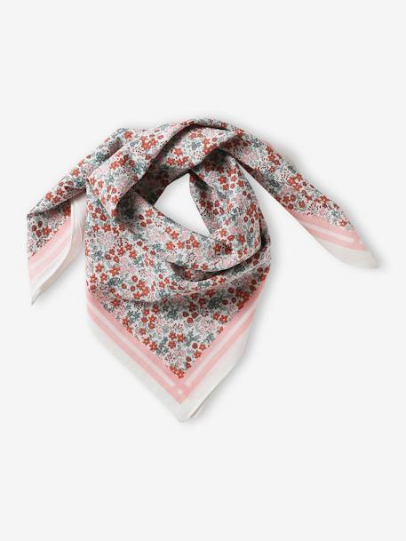 Fille-Accessoires-Bonnet, écharpe, gants-Foulard imprimé fleurs fille