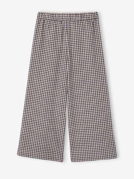 Pantalon vichy large fille facile à enfiler carreaux gris 3 - vertbaudet enfant 