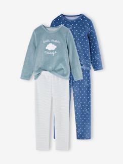 -Lot de 2 pyjamas fille "sur mon nuage" en velours