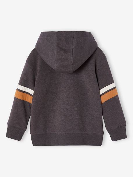 Sweat à capuche zippé garçon doublé sherpa anthracite+marine+vert 2 - vertbaudet enfant 